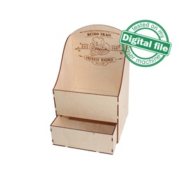 [00186355] DXF, SVG files for laser Wooden Drawer box Desk Organiser, Home Office, svg Files, Glowforge, Two different material thickness 3.2 / 6.4 mm